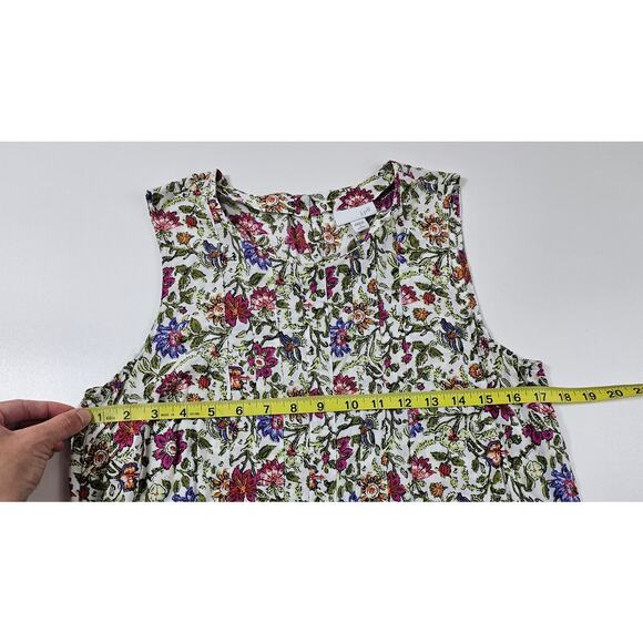 J jill SP PETITE small accordion tank top floral EUC Summer career casual EUC ^ - Picture 7 of 7